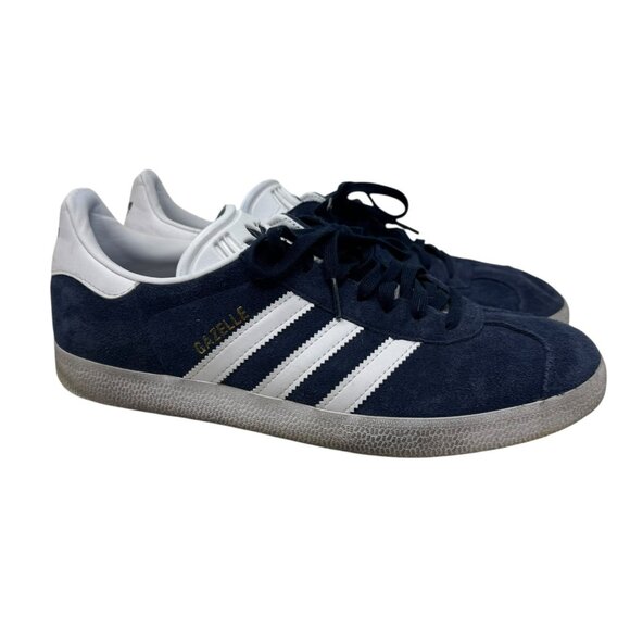 Adidas Gazelle Shoes Men's Size 9 1/2 Blue White Suede Low Skate sneakers - Picture 1 of 13